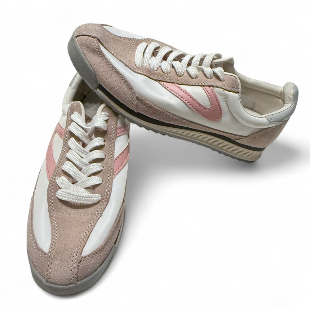 Tretorn Rawlins Sneakers Pink White Suede Leather Womens 8